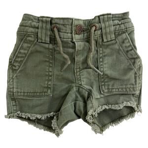 Baby Gap Army Green Shorts Frayed Hem Size 3-6 Months